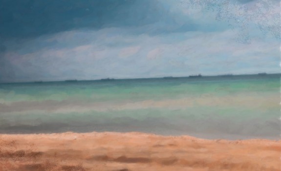 Digital Painting: Stormy Lake Huron 3