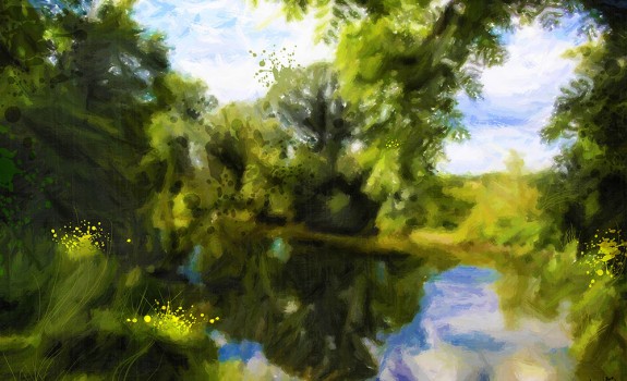 Digital Painting: Peaceful Stream